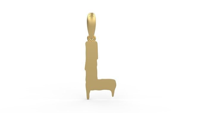 Initial Letters Pendant Melted Monster L 3D print model