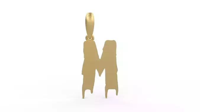 Initial Letters Pendant Melted Monster M