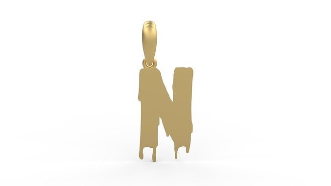Initial Letters Pendant Melted Monster N 3D print model