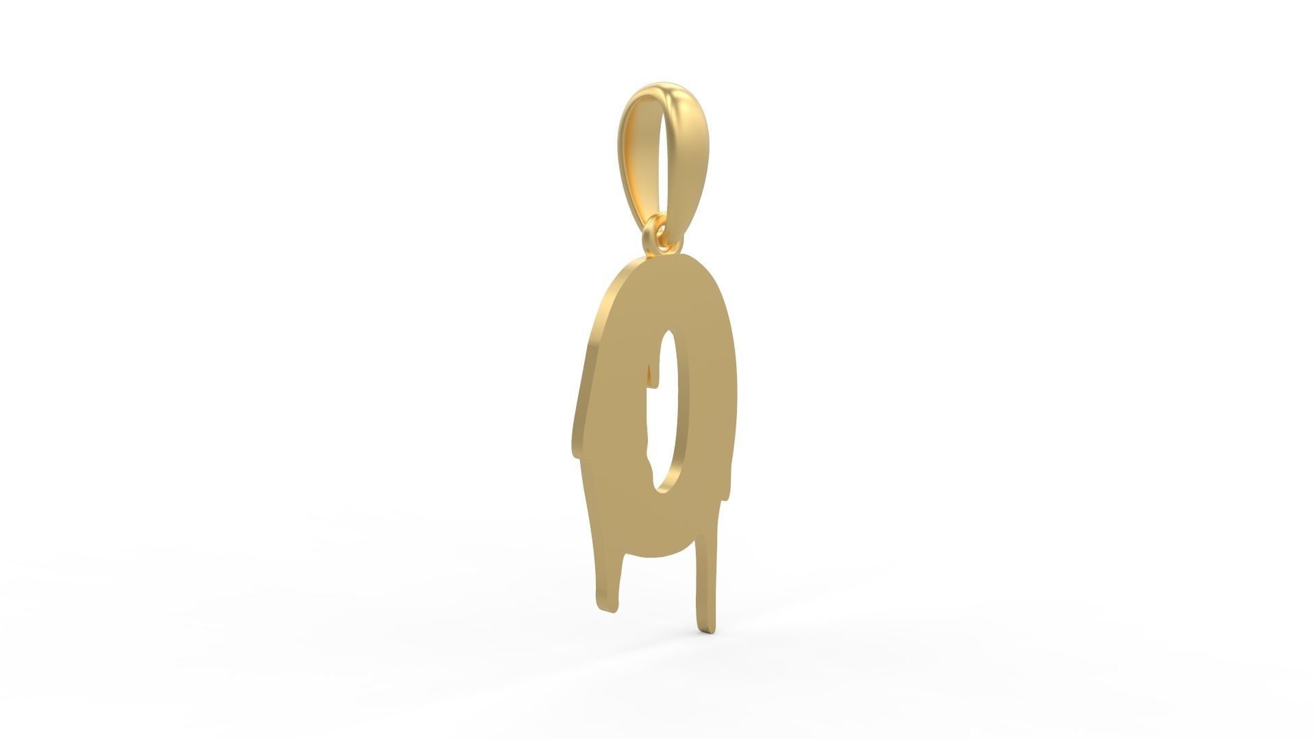 Initial Letters Pendant Melted Monster O 3D print model_3