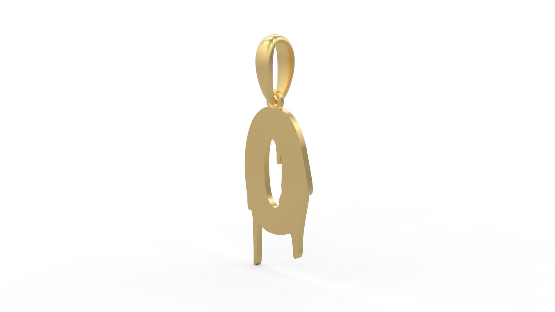 Initial Letters Pendant Melted Monster O 3D print model_1
