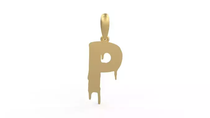 Initial Letters Pendant Melted Monster P 3D print model