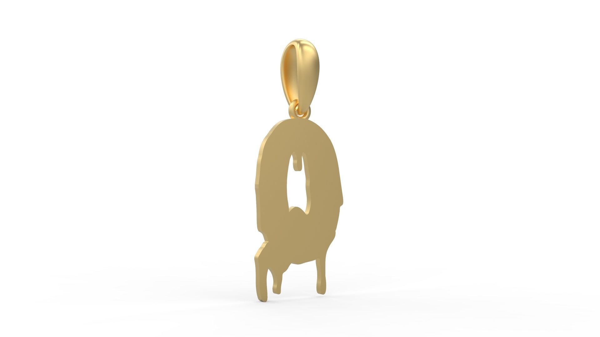Initial Letters Pendant Melted Monster Q 3D print model_3