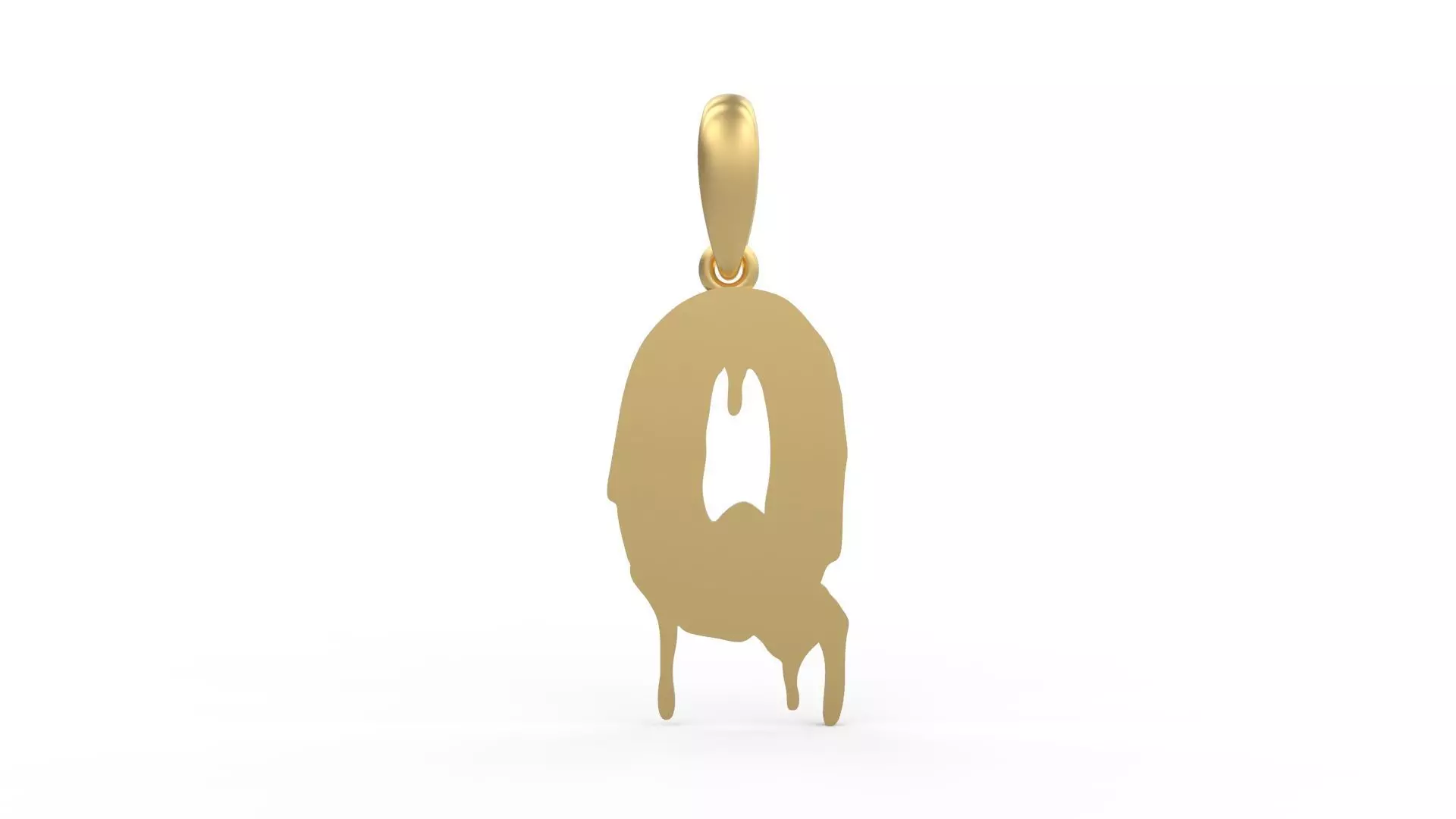 Initial Letters Pendant Melted Monster Q 3D print model_0