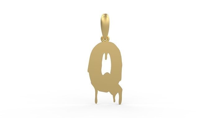 Initial Letters Pendant Melted Monster Q 3D print model