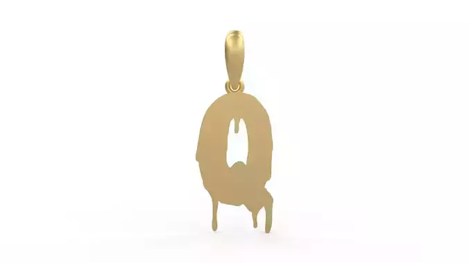 Initial Letters Pendant Melted Monster Q