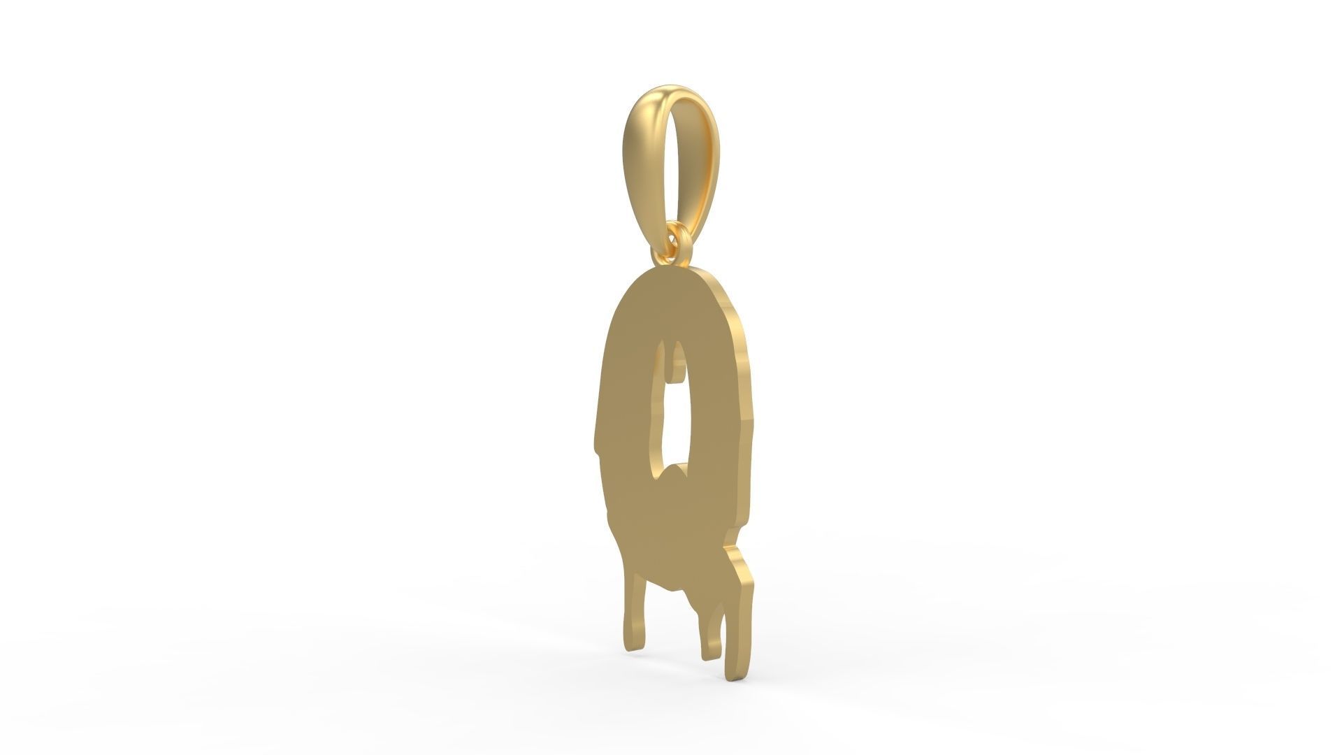 Initial Letters Pendant Melted Monster Q 3D print model_1