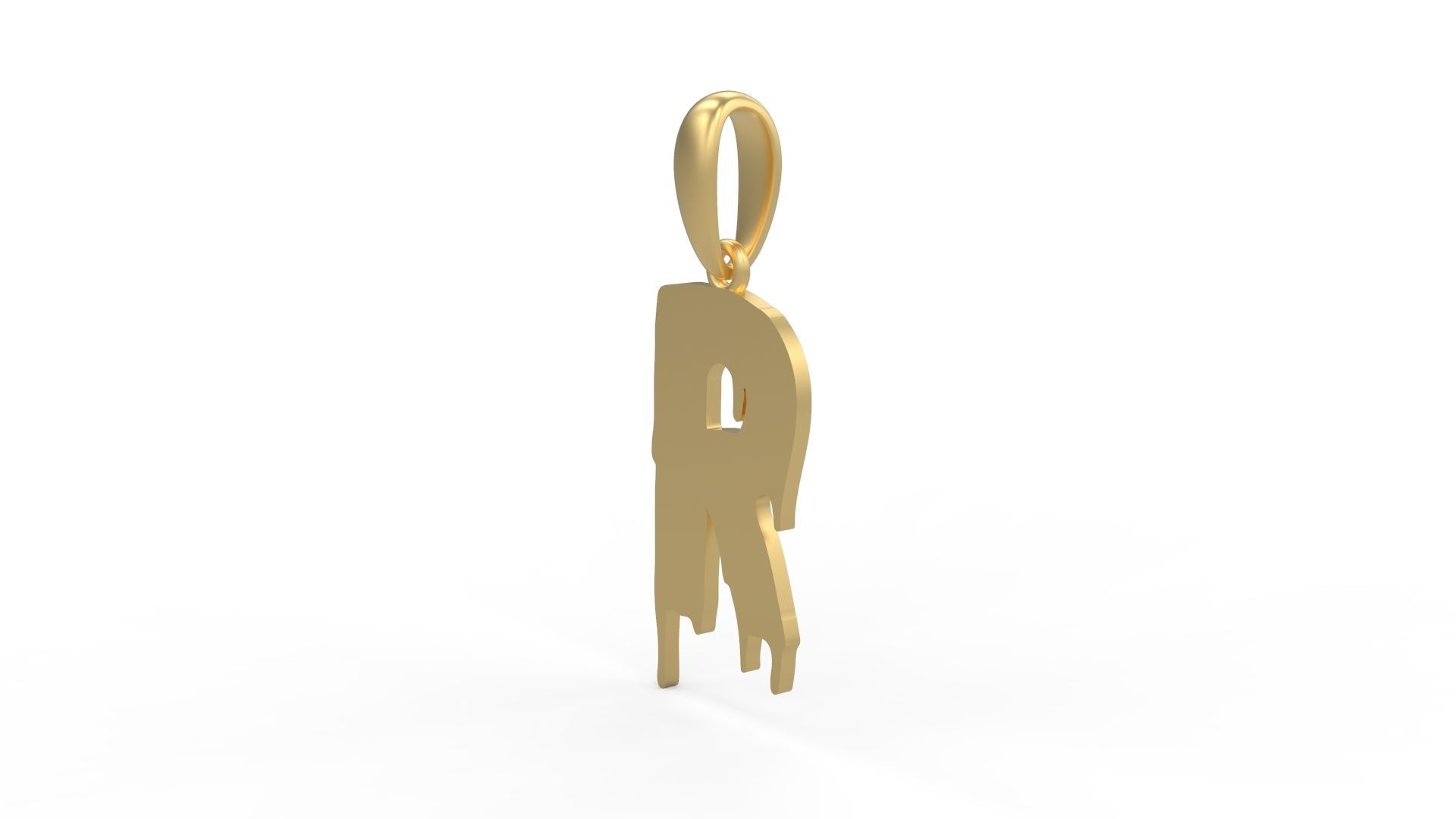 Initial Letters Pendant Melted Monster R 3D print model_1