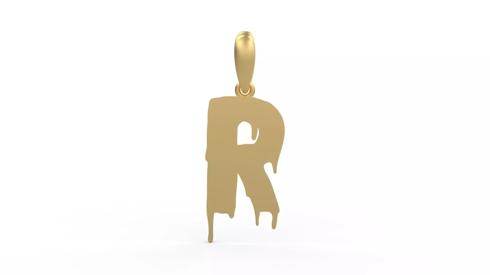 Initial Letters Pendant Melted Monster R 3D print model_0