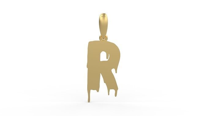 Initial Letters Pendant Melted Monster R 3D print model