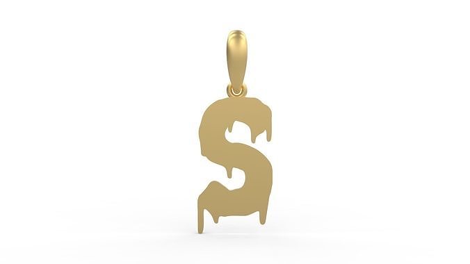 Initial Letters Pendant Melted Monster S 3D print model