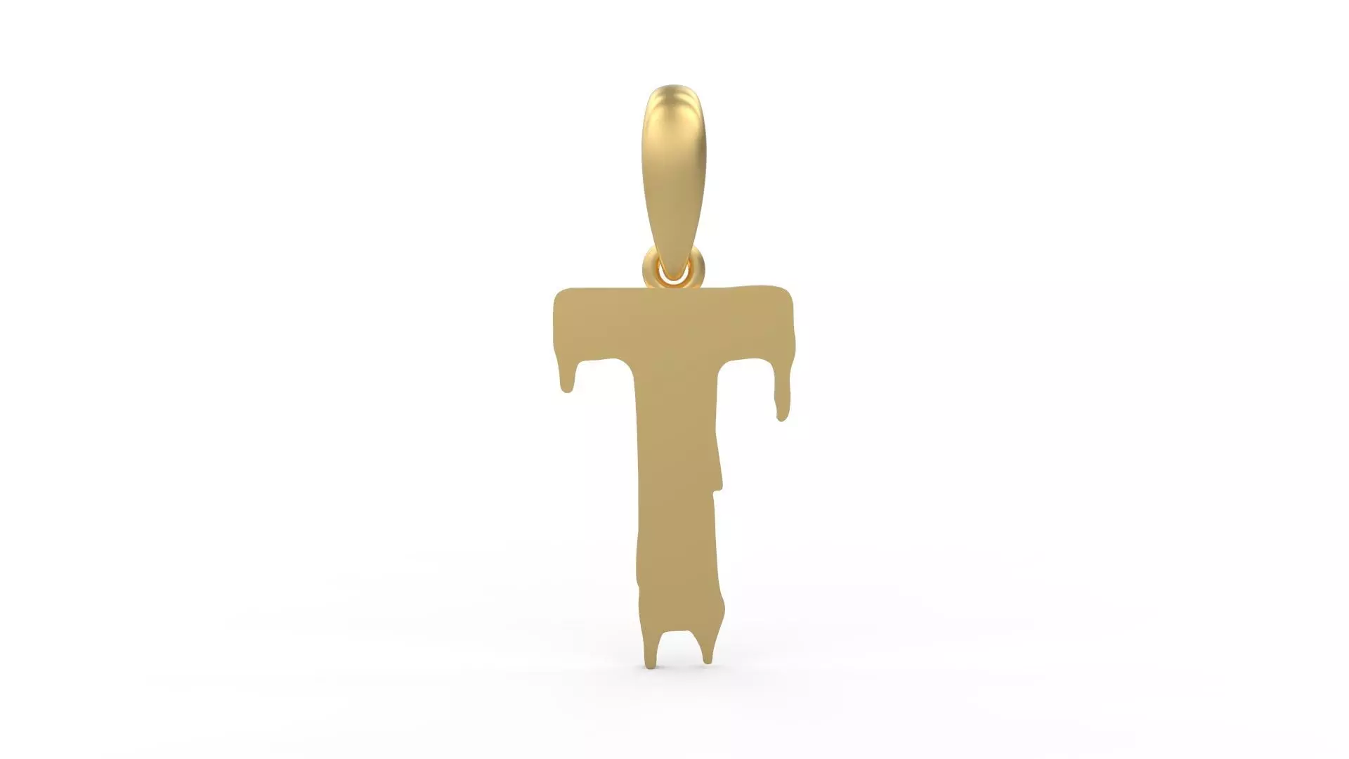 Initial Letters Pendant Melted Monster T 3D print model_0