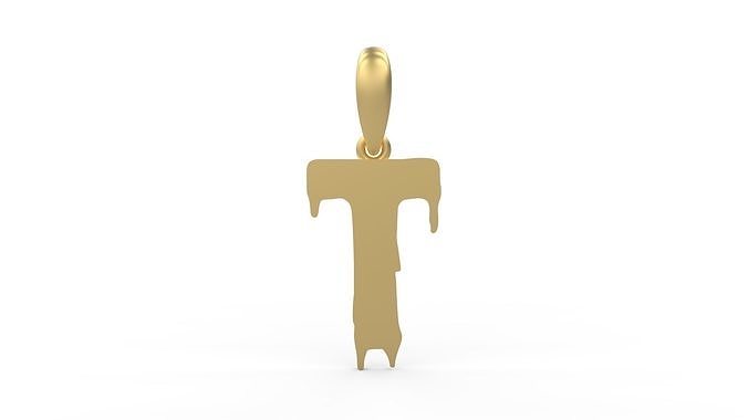 Initial Letters Pendant Melted Monster T 3D print model