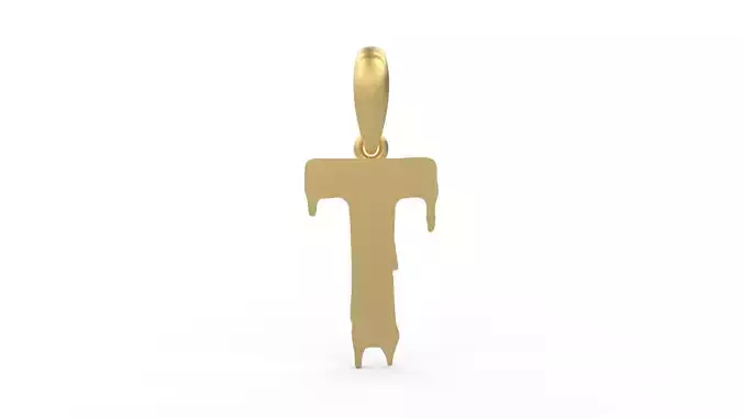 Initial Letters Pendant Melted Monster T