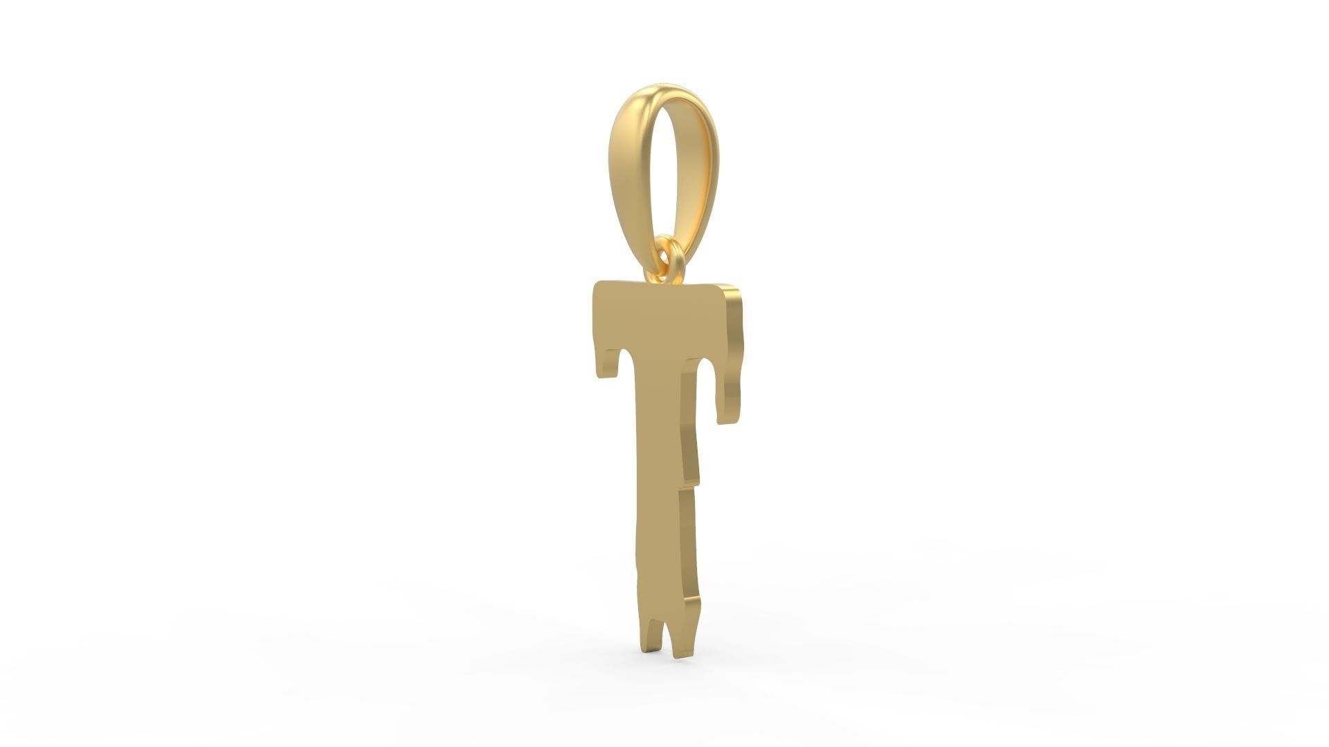 Initial Letters Pendant Melted Monster T 3D print model_1