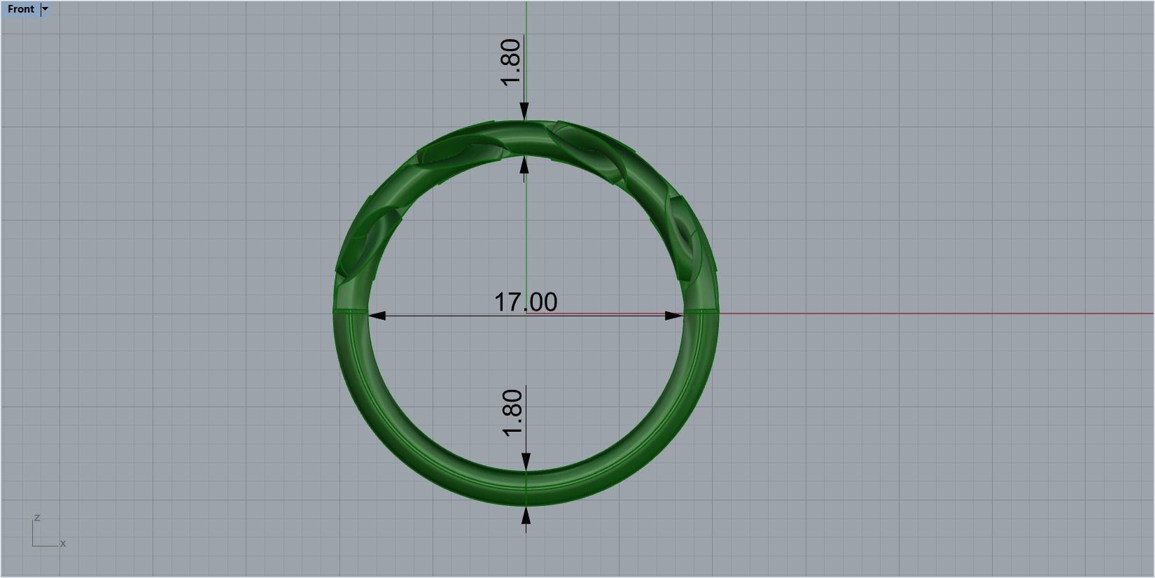 Cuban ring without diamond 3D print model_2