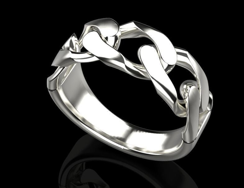 Cuban ring without diamond 3D print model_9