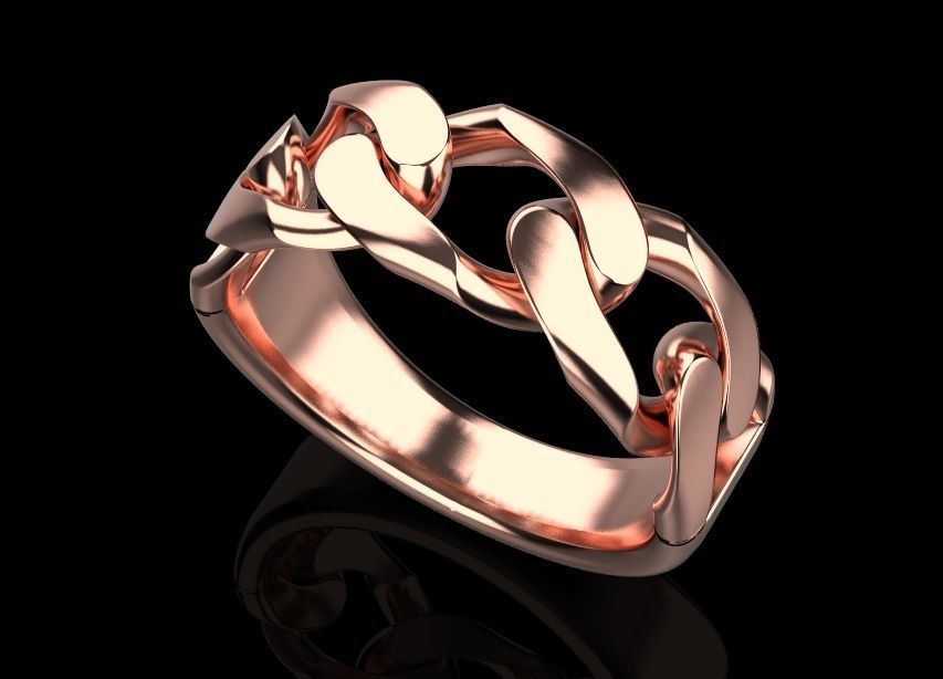 Cuban ring without diamond 3D print model_12