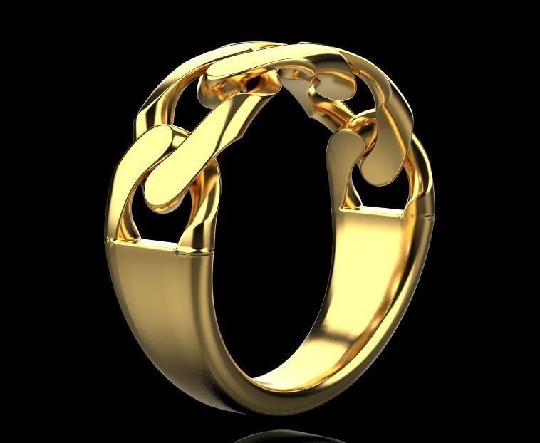 Cuban ring without diamond 3D print model_6