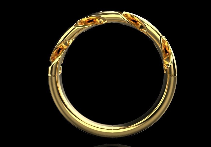 Cuban ring without diamond 3D print model_8