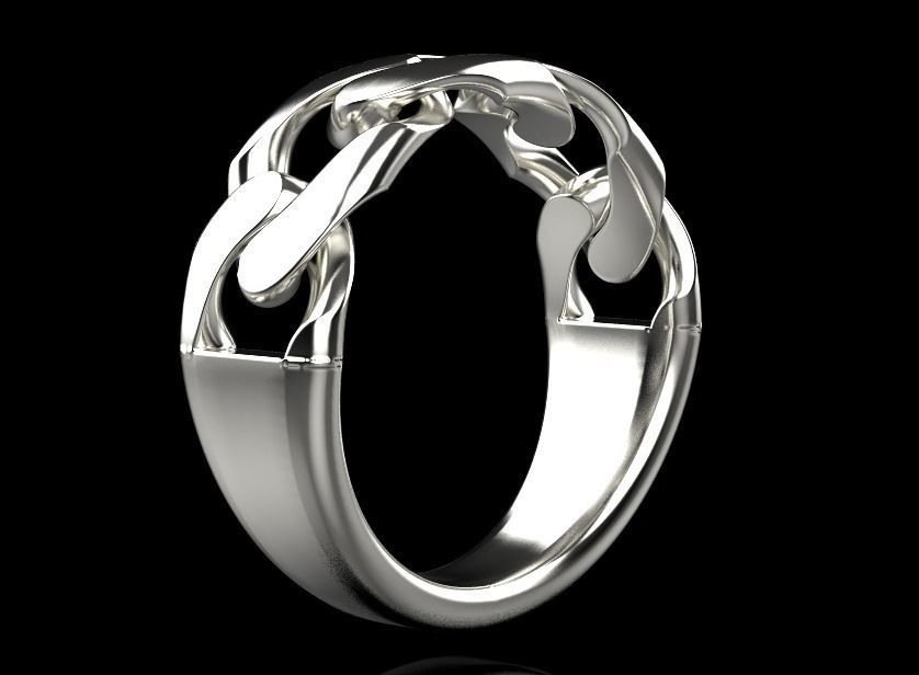 Cuban ring without diamond 3D print model_10