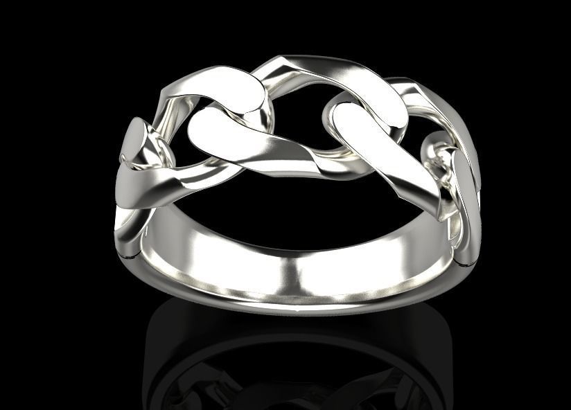 Cuban ring without diamond 3D print model_11