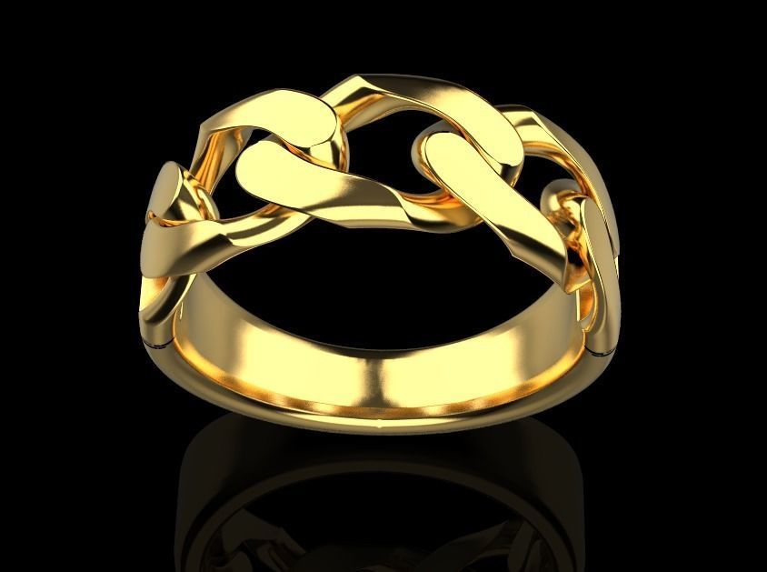 Cuban ring without diamond 3D print model_5