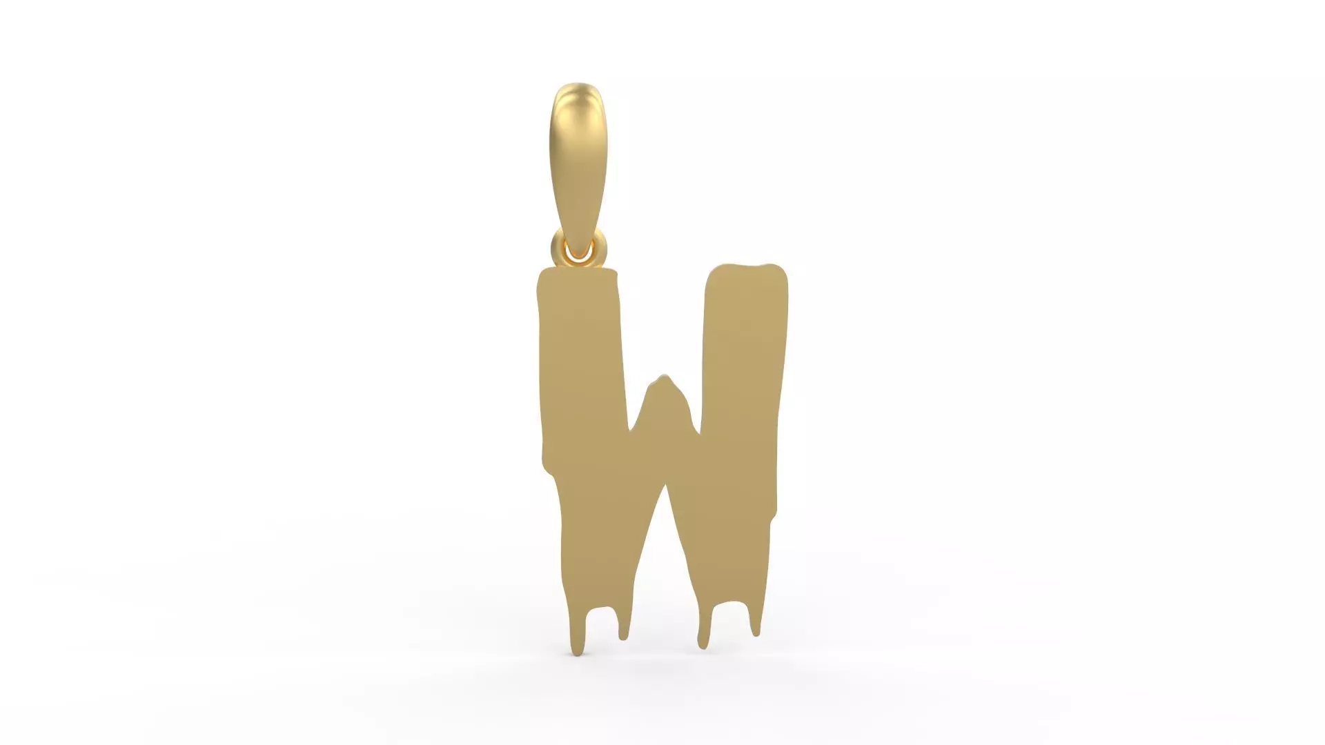 Initial Letters Pendant Melted Monster W 3D print model