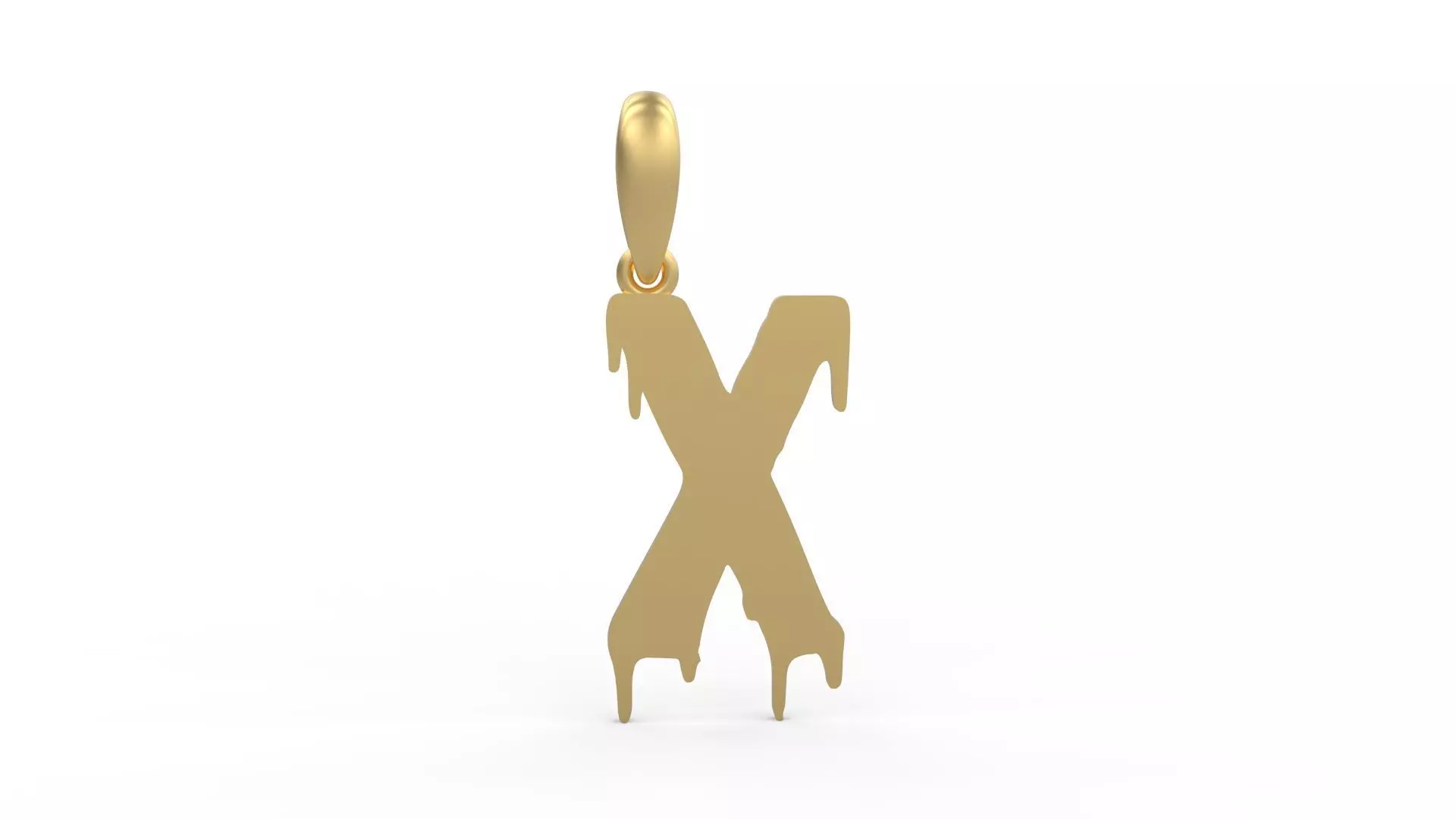 Initial Letters Pendant Melted Monster X 3D print model