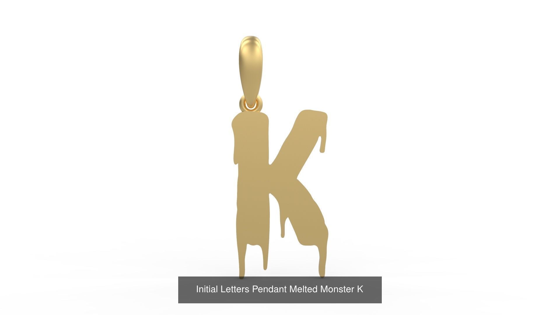 Initial Letters Pendant Alphabets Melted Monster 3D Model Collection_13
