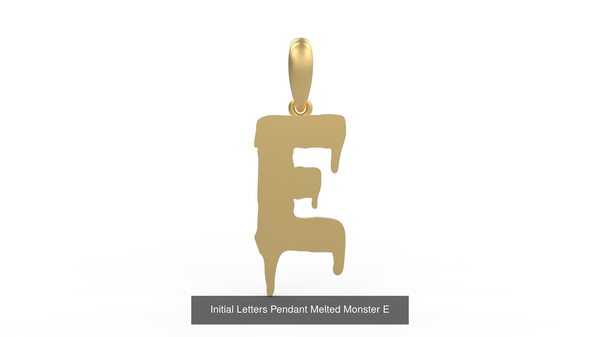 Initial Letters Pendant Alphabets Melted Monster 3D Model Collection_7