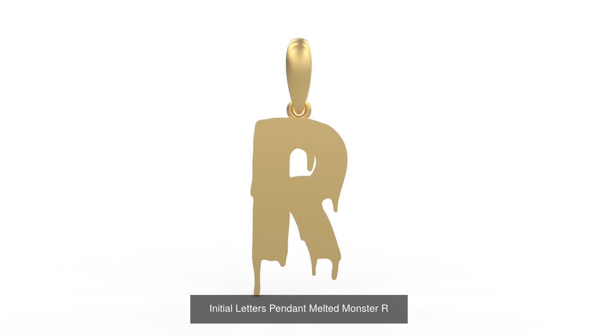 Initial Letters Pendant Alphabets Melted Monster 3D Model Collection_20