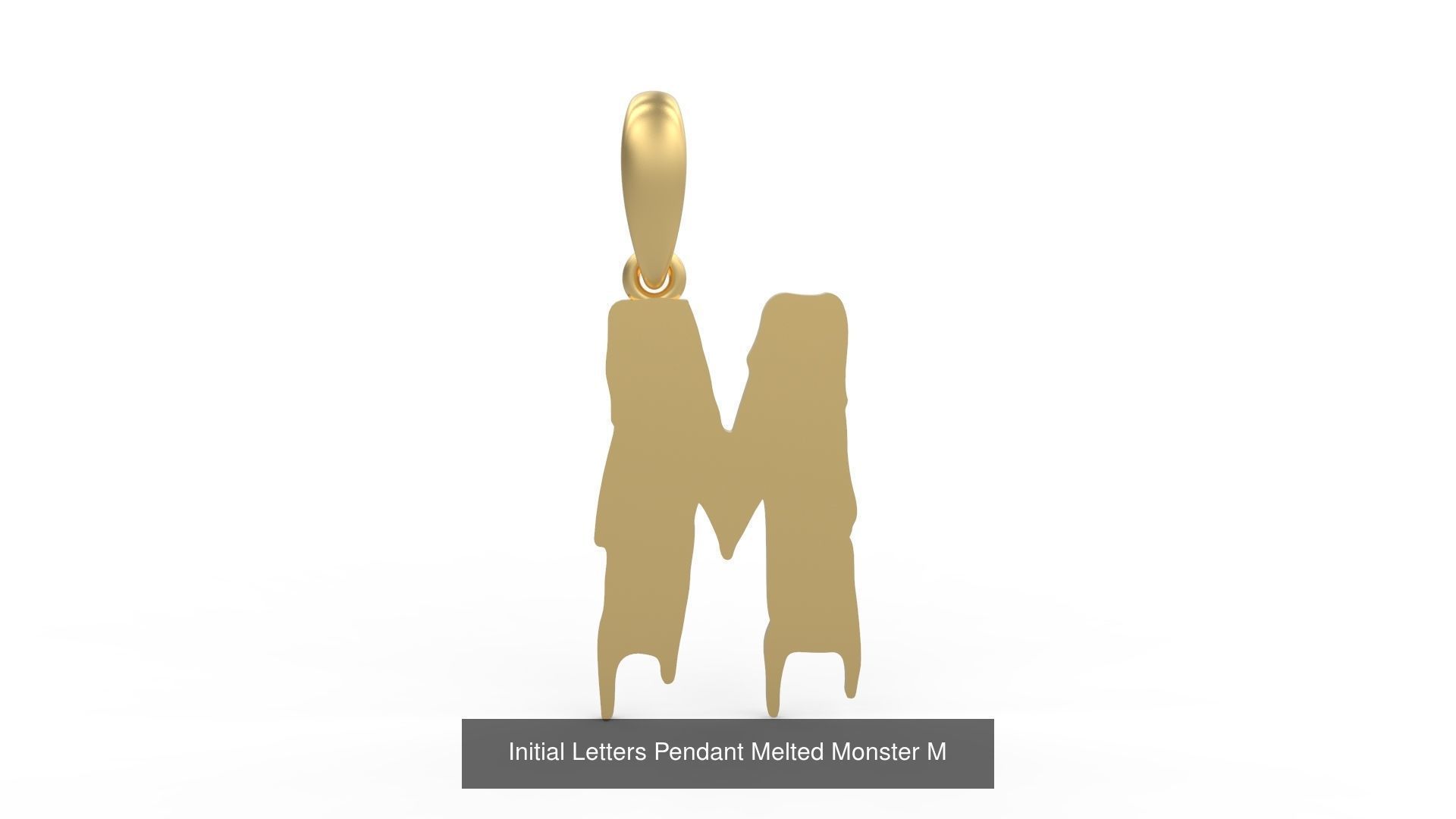 Initial Letters Pendant Alphabets Melted Monster 3D Model Collection_15