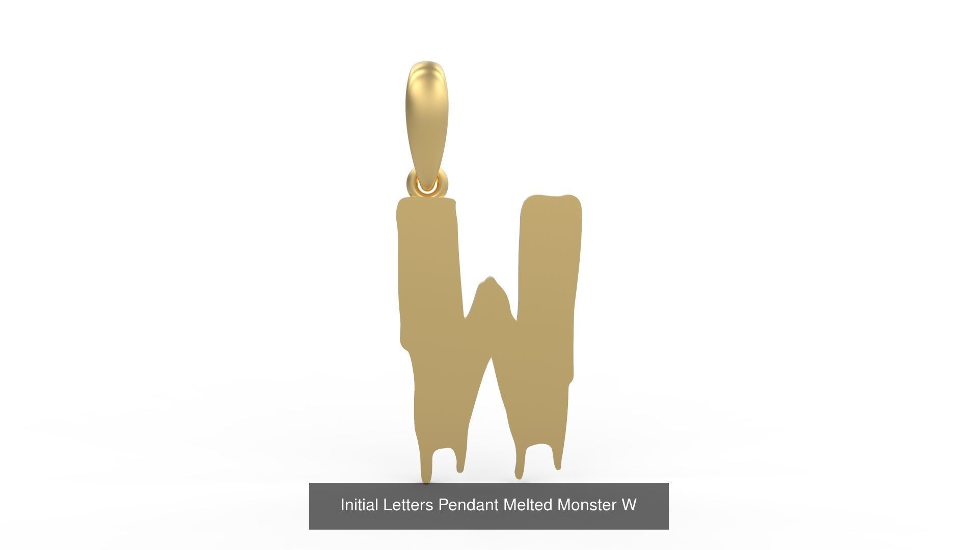 Initial Letters Pendant Alphabets Melted Monster 3D Model Collection_25