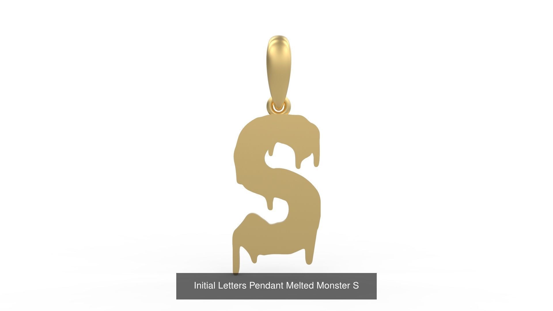 Initial Letters Pendant Alphabets Melted Monster 3D Model Collection_21