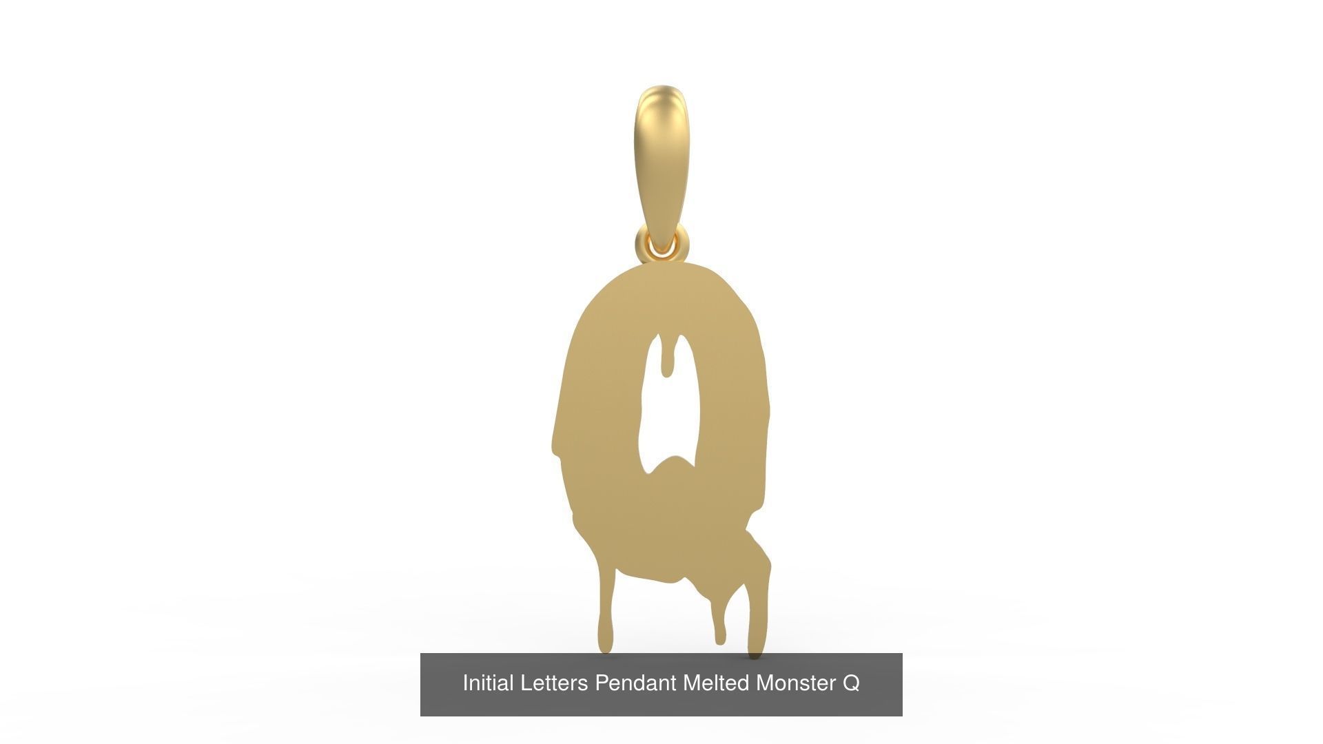 Initial Letters Pendant Alphabets Melted Monster 3D Model Collection_19