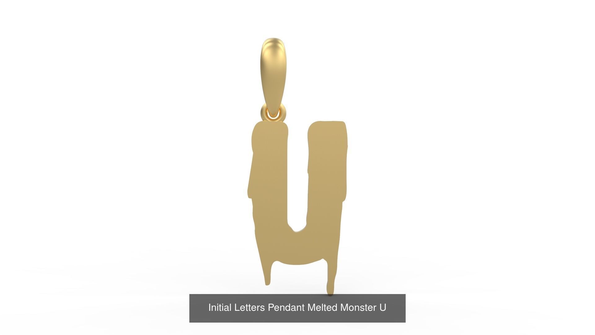 Initial Letters Pendant Alphabets Melted Monster 3D Model Collection_23