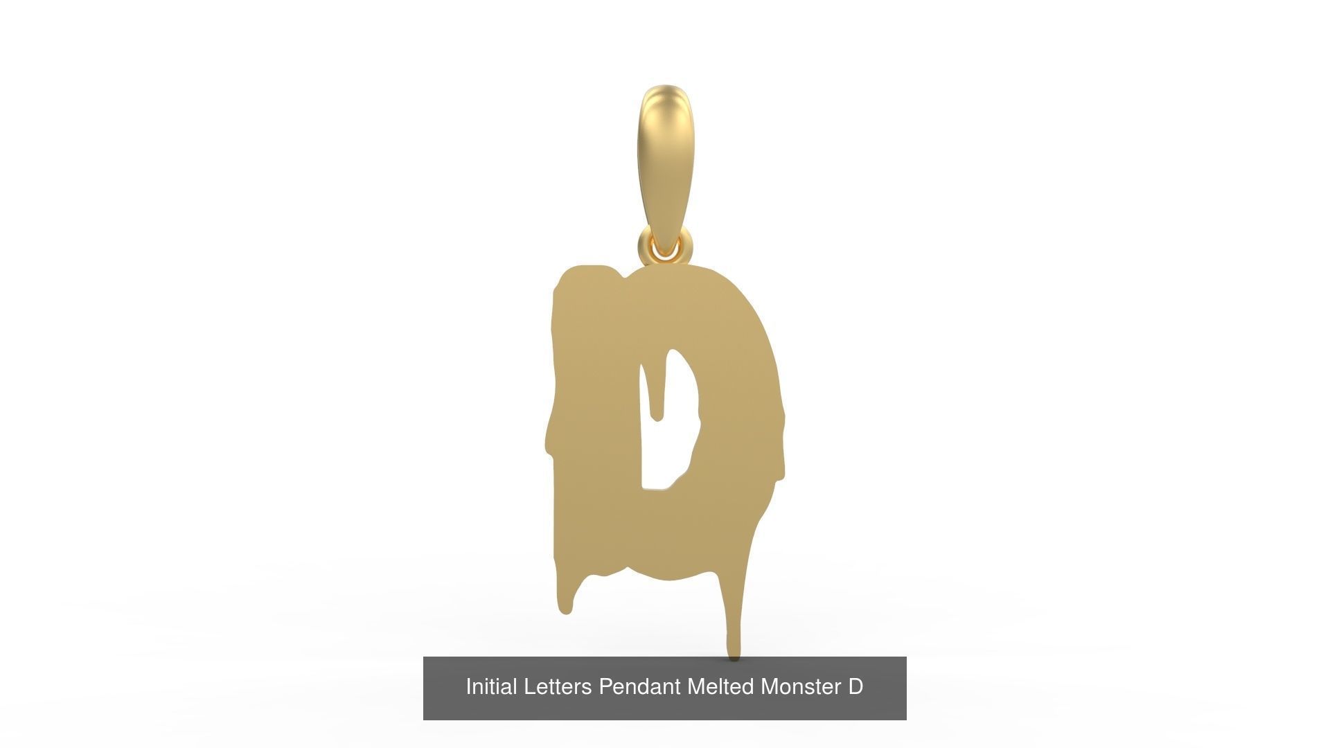 Initial Letters Pendant Alphabets Melted Monster 3D Model Collection_6