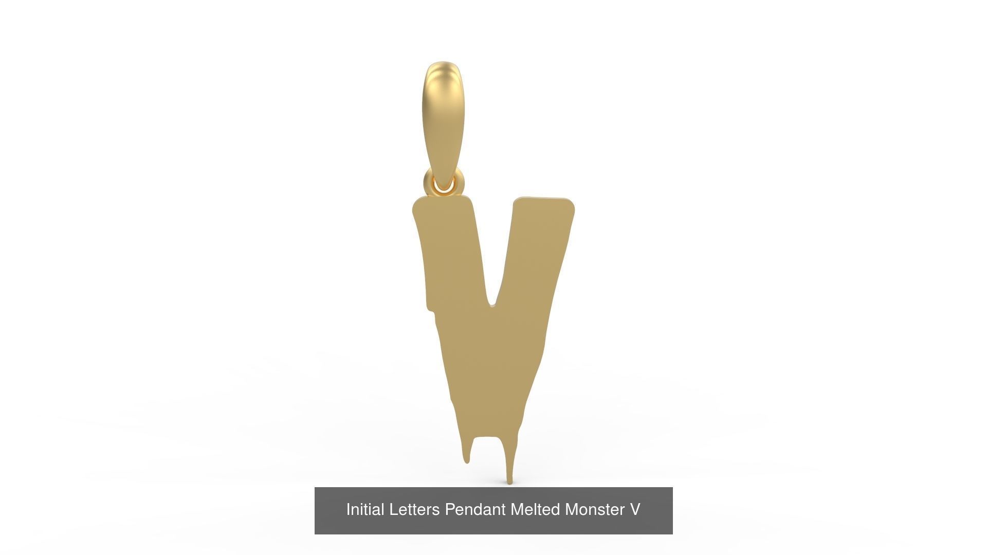 Initial Letters Pendant Alphabets Melted Monster 3D Model Collection_24