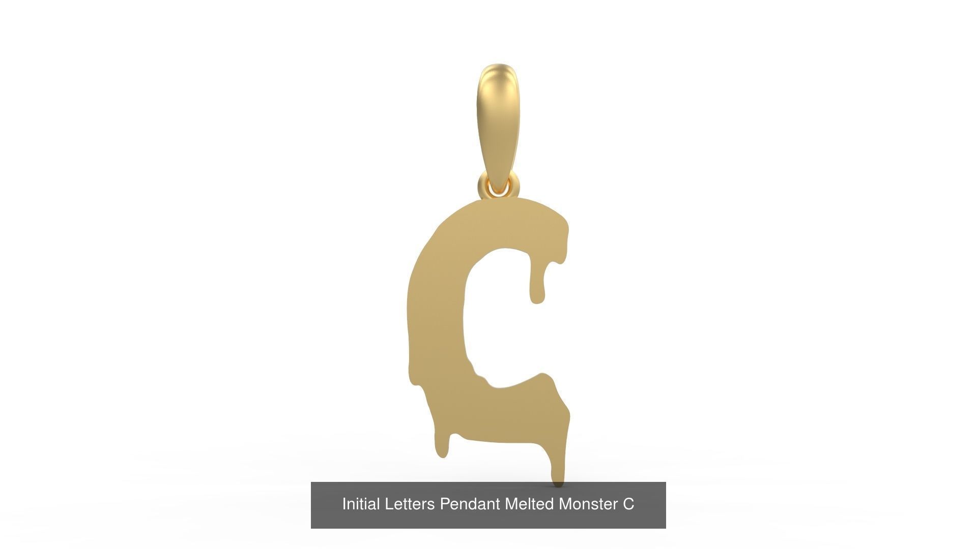 Initial Letters Pendant Alphabets Melted Monster 3D Model Collection_5