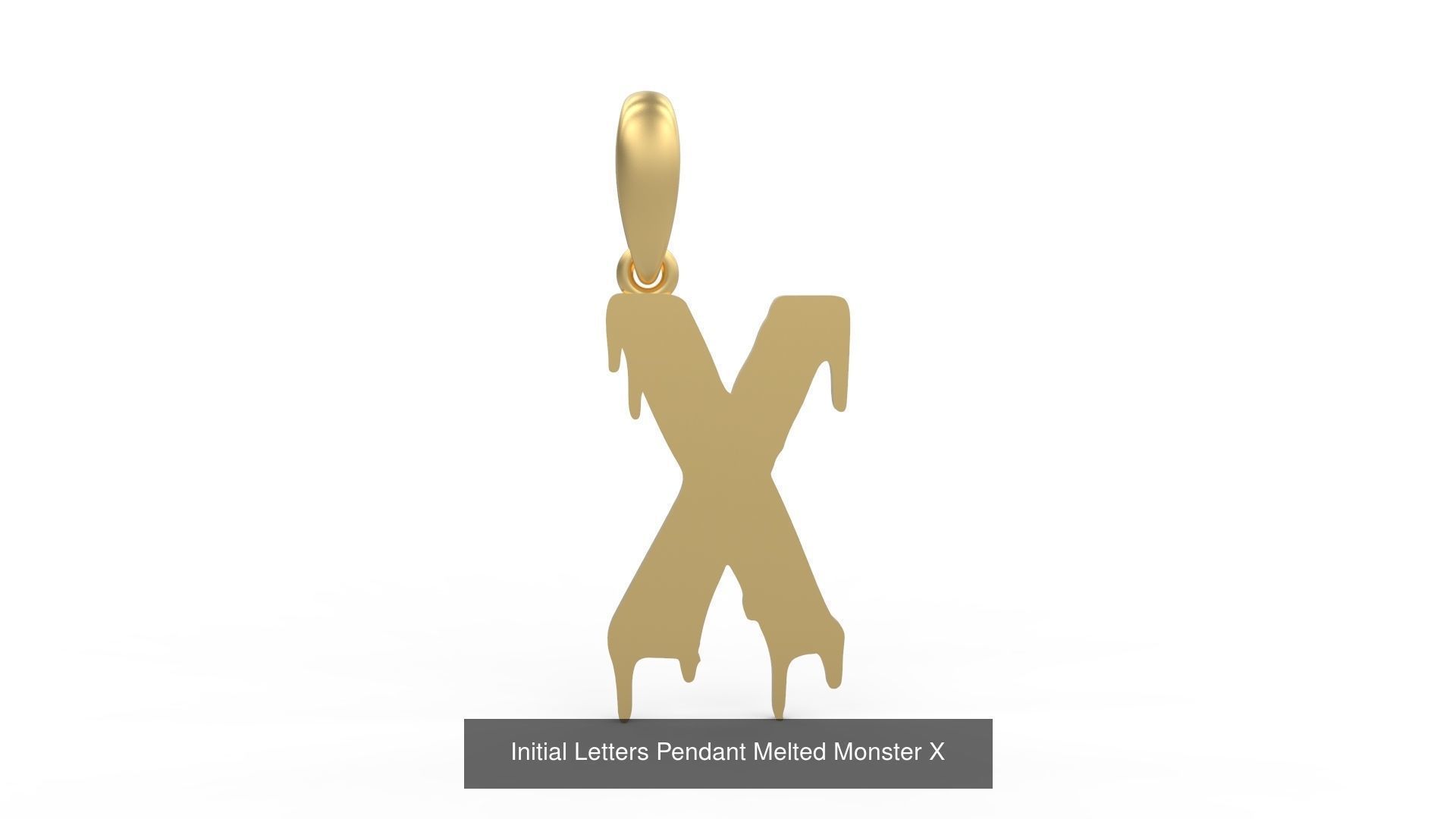 Initial Letters Pendant Alphabets Melted Monster 3D Model Collection_26