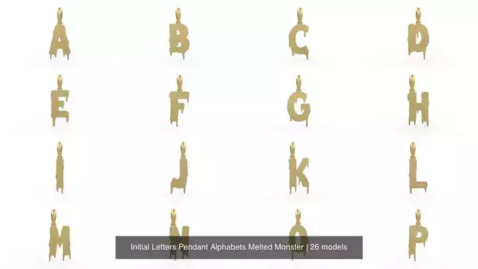 Initial Letters Pendant Alphabets Melted Monster