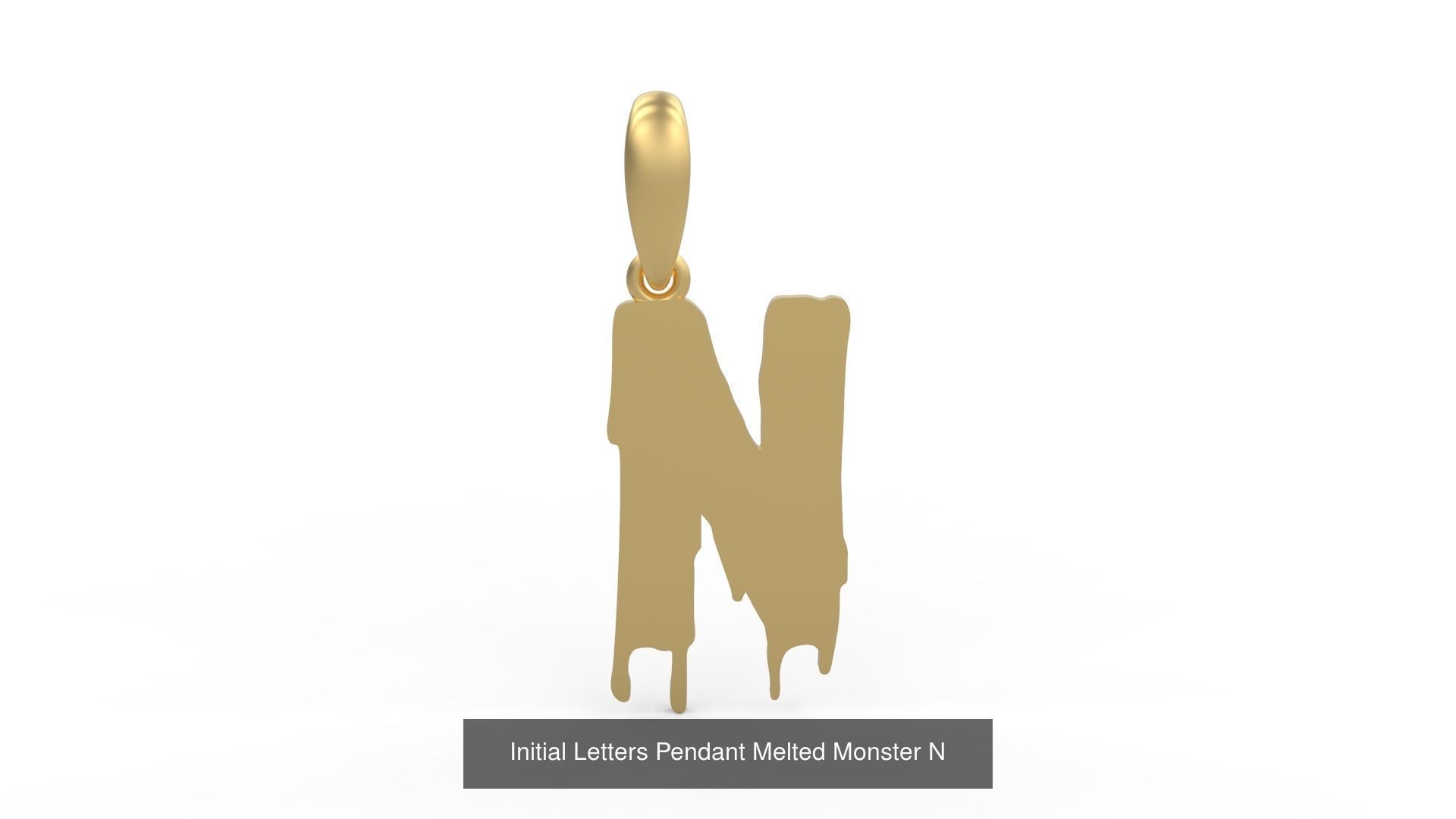 Initial Letters Pendant Alphabets Melted Monster 3D Model Collection_16