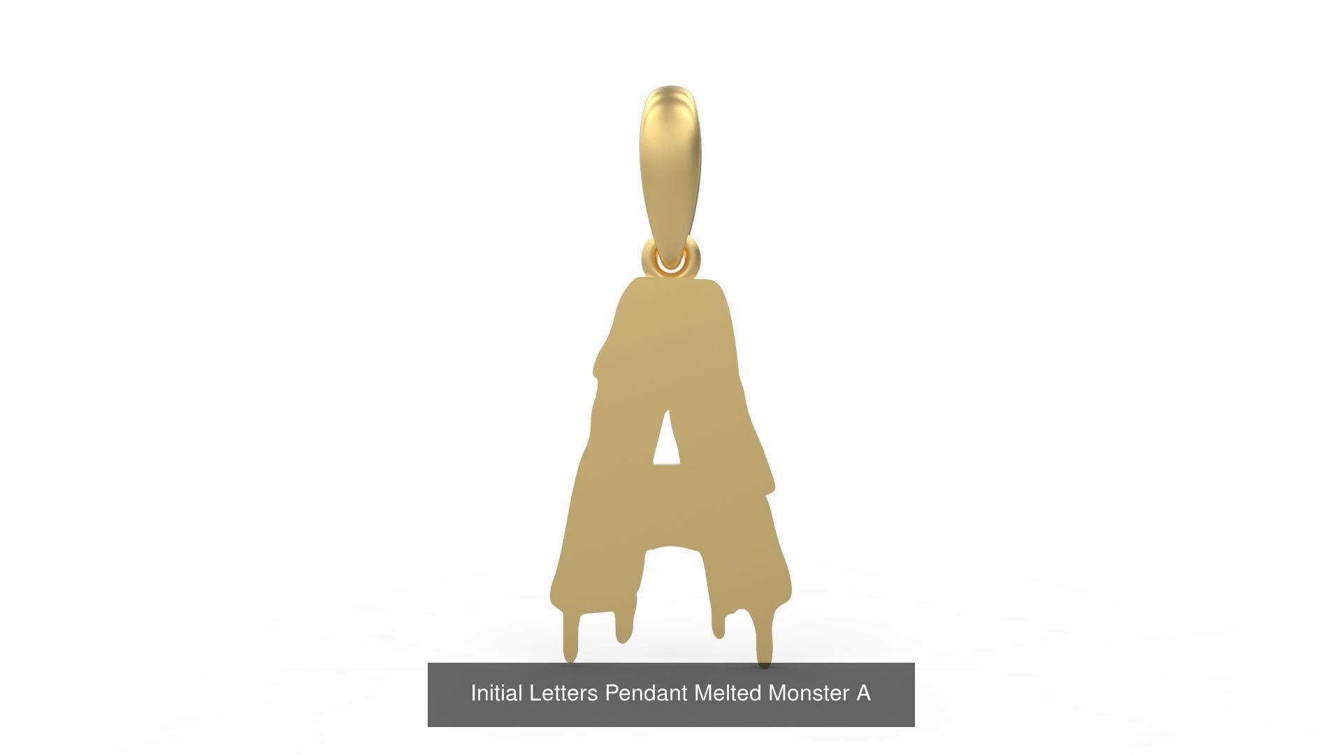 Initial Letters Pendant Alphabets Melted Monster 3D Model Collection_3