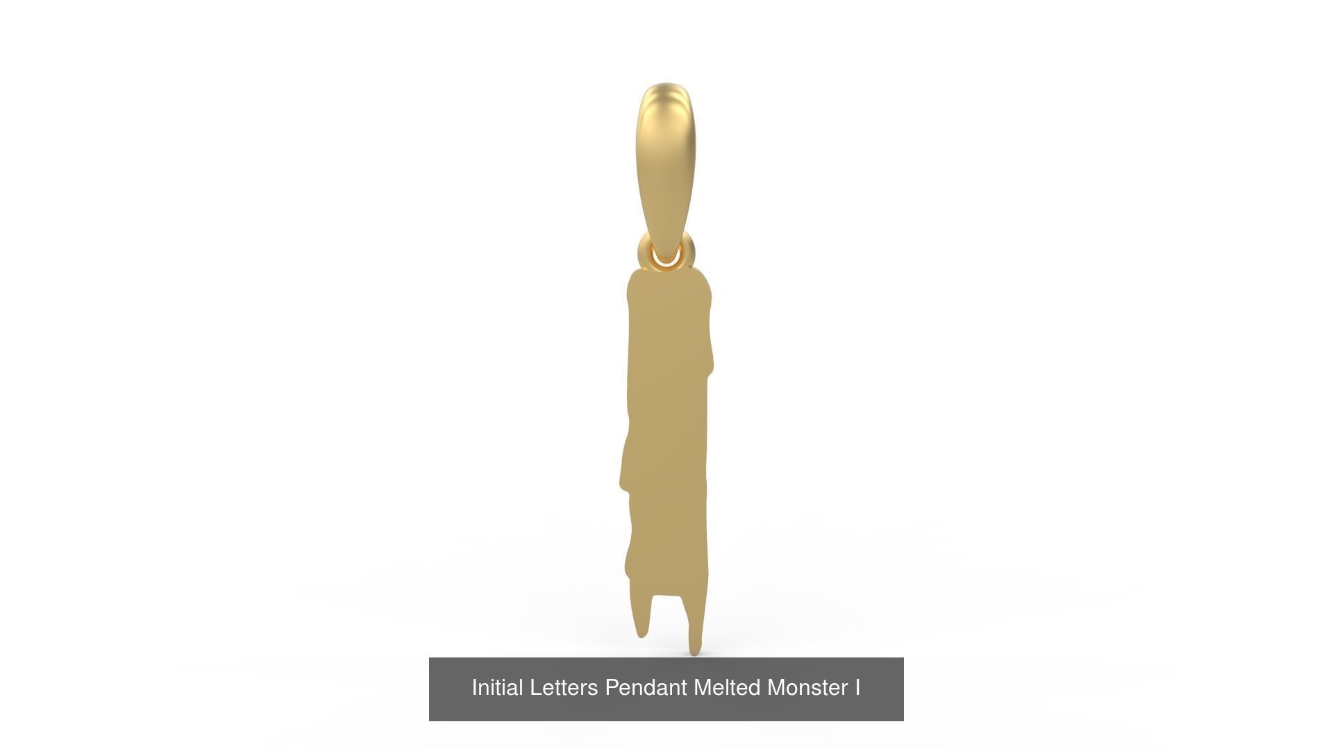 Initial Letters Pendant Alphabets Melted Monster 3D Model Collection_11