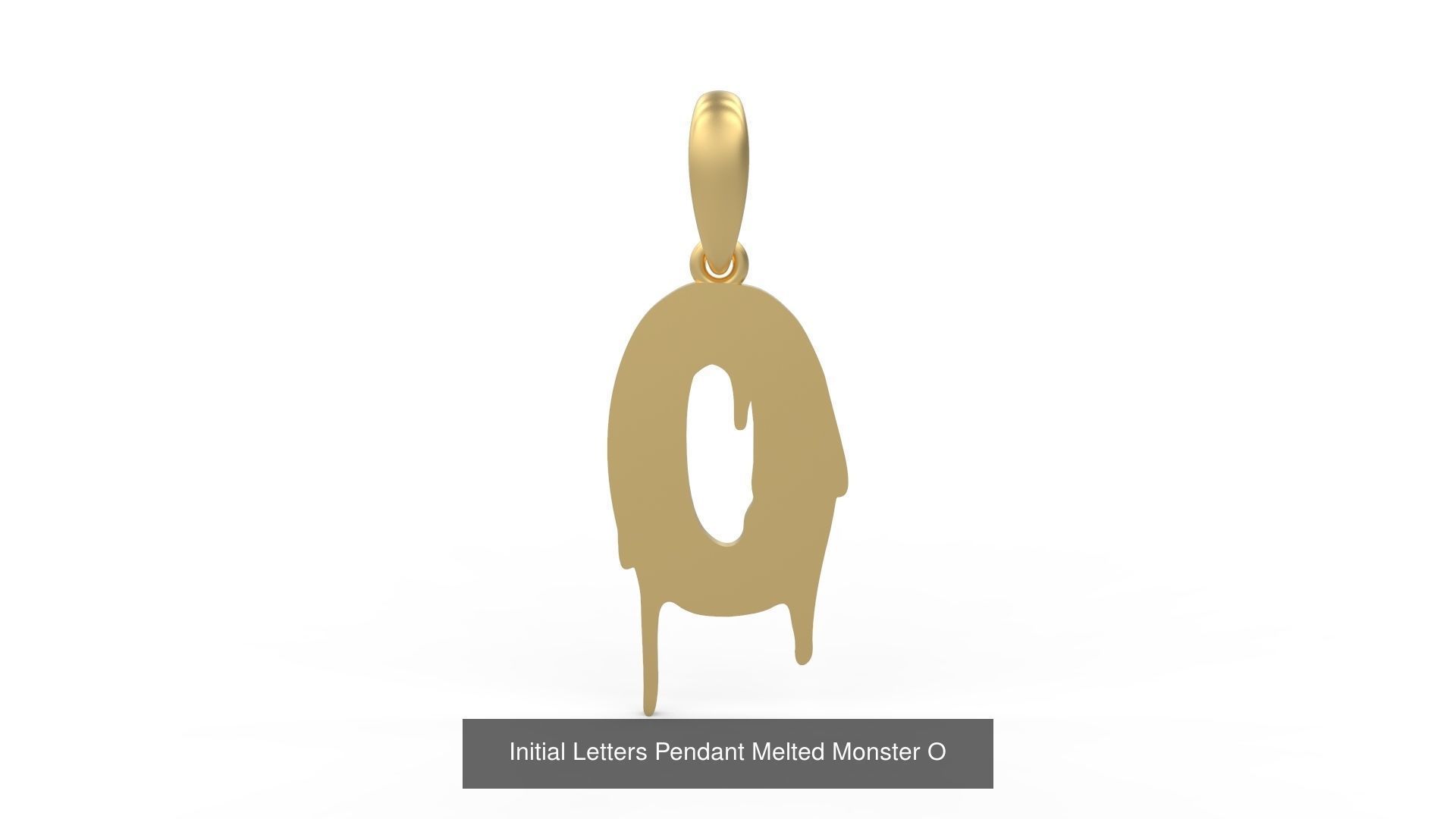 Initial Letters Pendant Alphabets Melted Monster 3D Model Collection_17