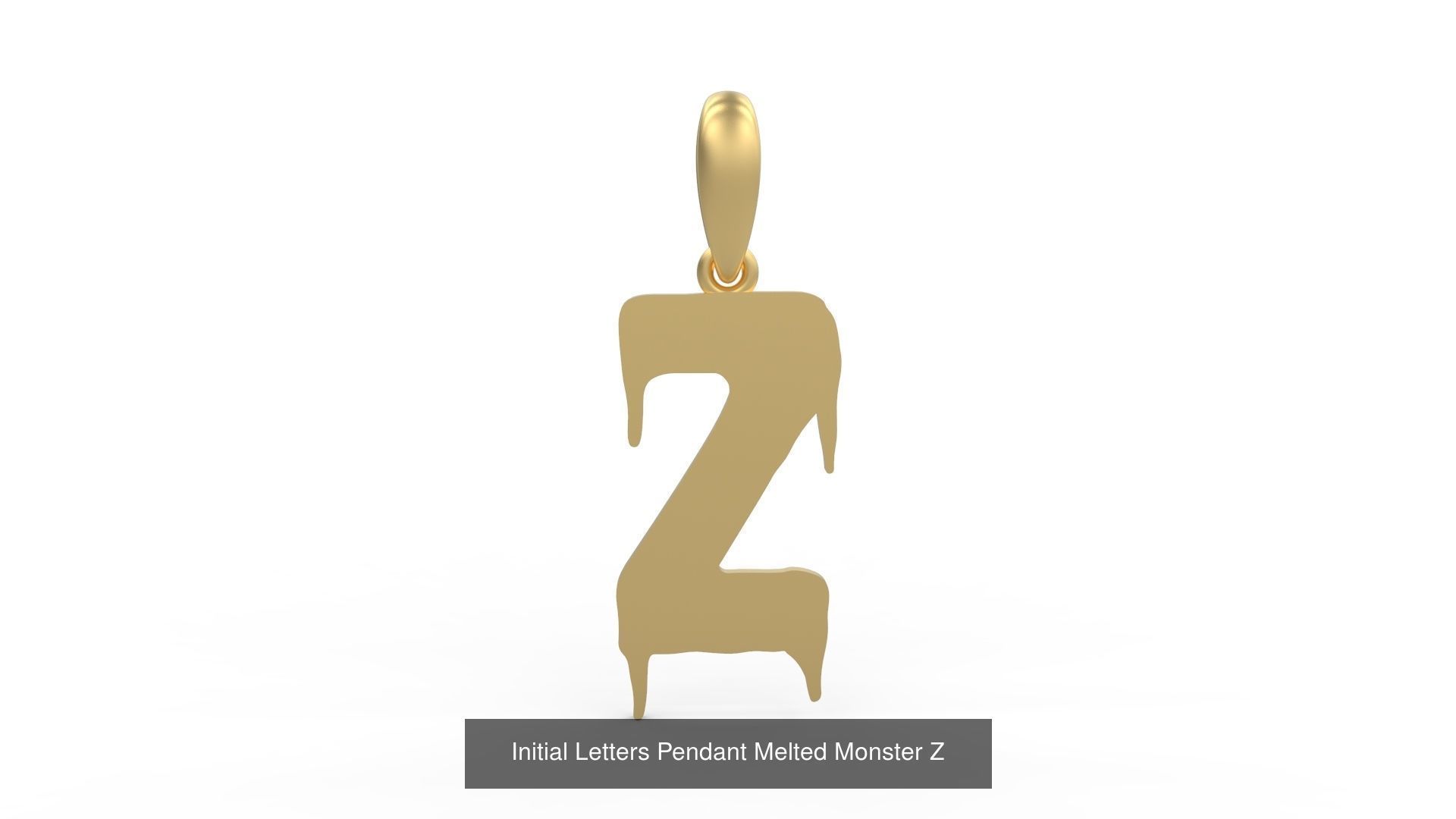 Initial Letters Pendant Alphabets Melted Monster 3D Model Collection_28