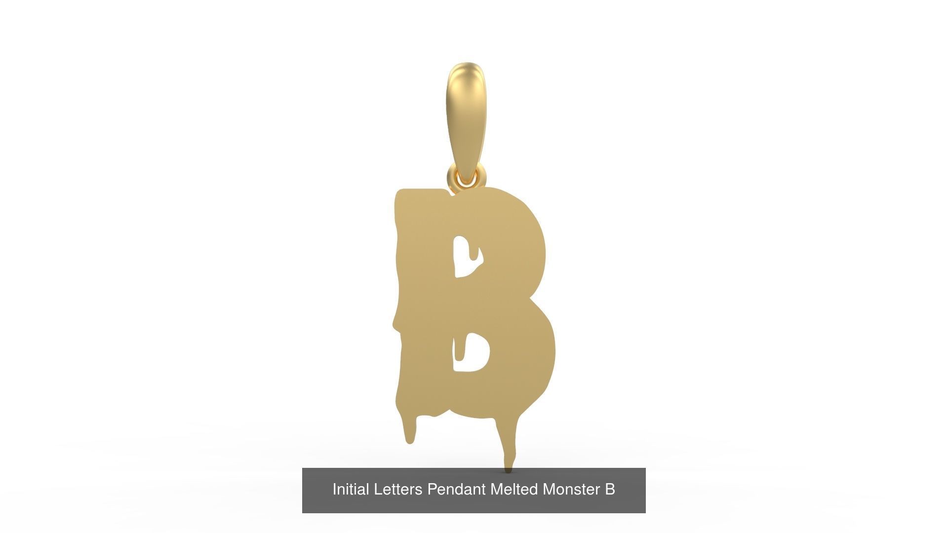 Initial Letters Pendant Alphabets Melted Monster 3D Model Collection_4
