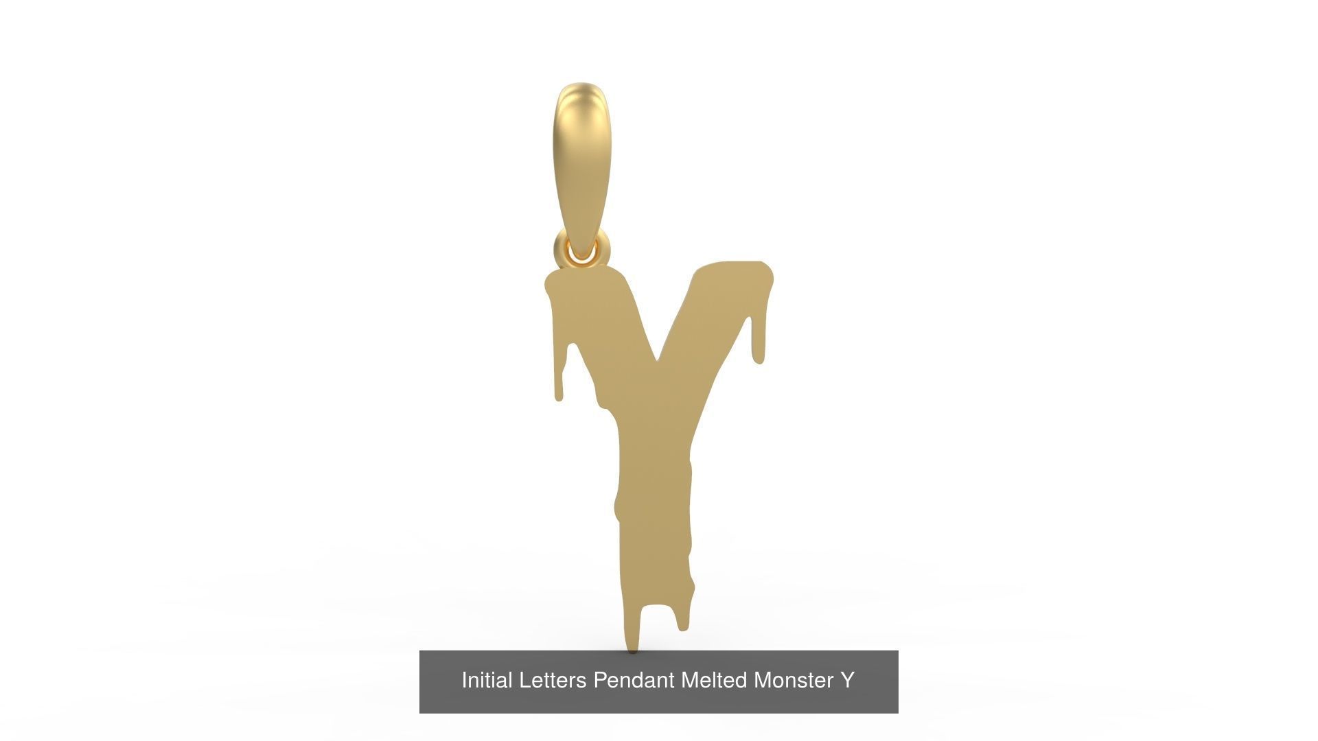 Initial Letters Pendant Alphabets Melted Monster 3D Model Collection_27