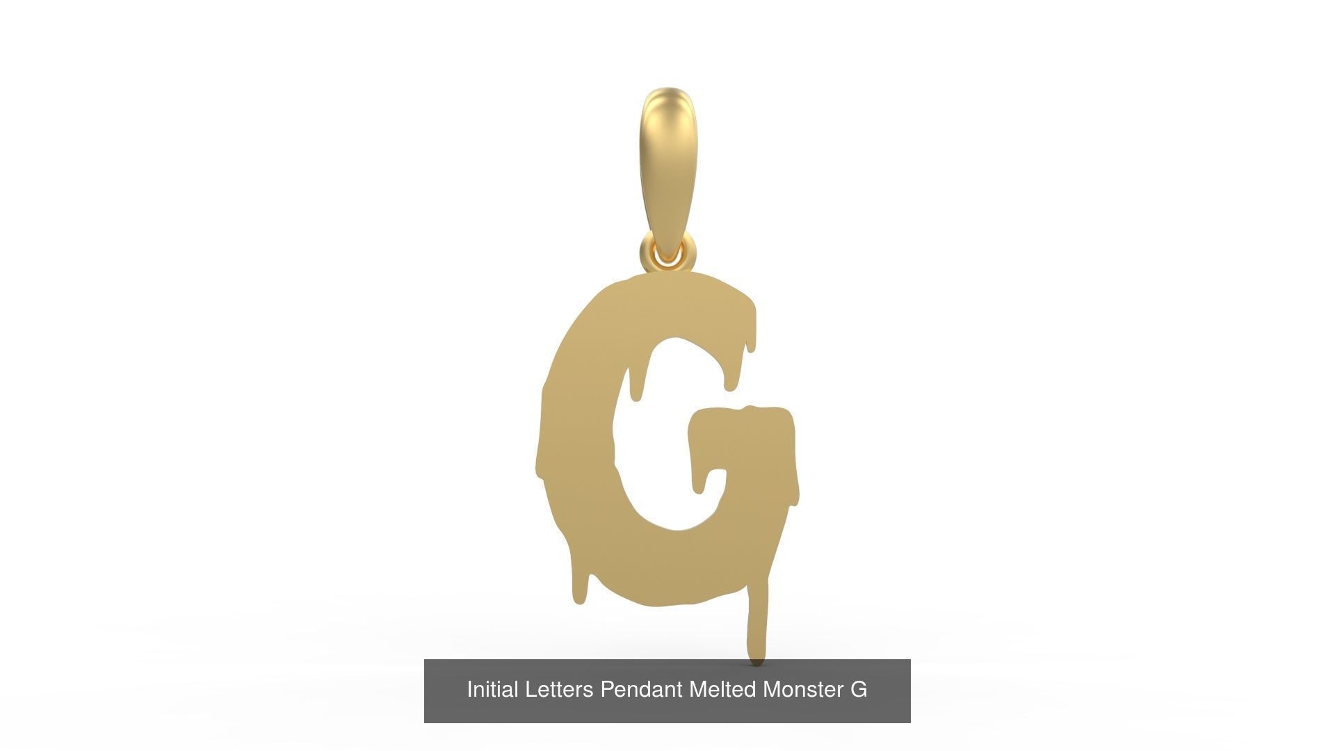 Initial Letters Pendant Alphabets Melted Monster 3D Model Collection_9